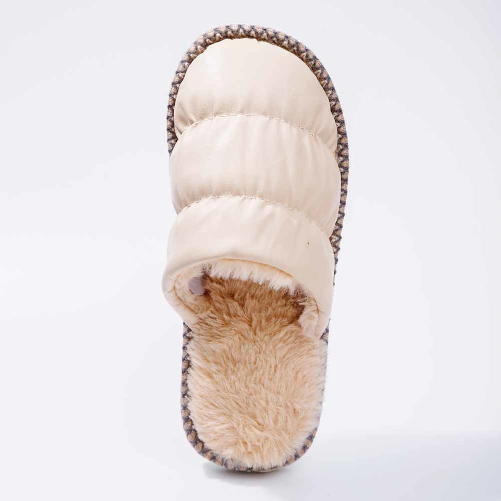 Cotton Slippers Women′ S Indoor Warm Anti-Skid Home Thick Soled PU Plush Shoes