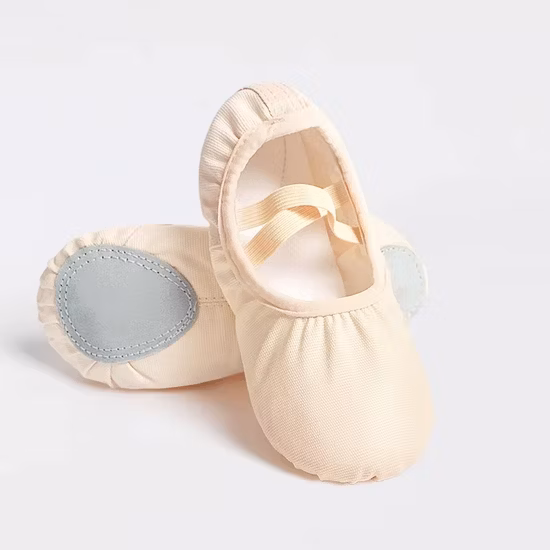 Sapatilhas femininas de lona elástica para dança balé