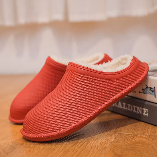 Chinelos de algodão feminino anti-quente interno